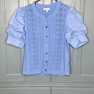 Current Air Sky Blue Knit Cardigan